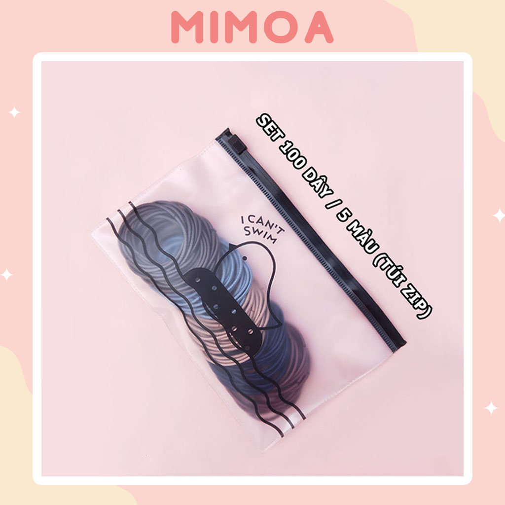 [Túi zip] Set 100 dây cột tóc nữ xinh