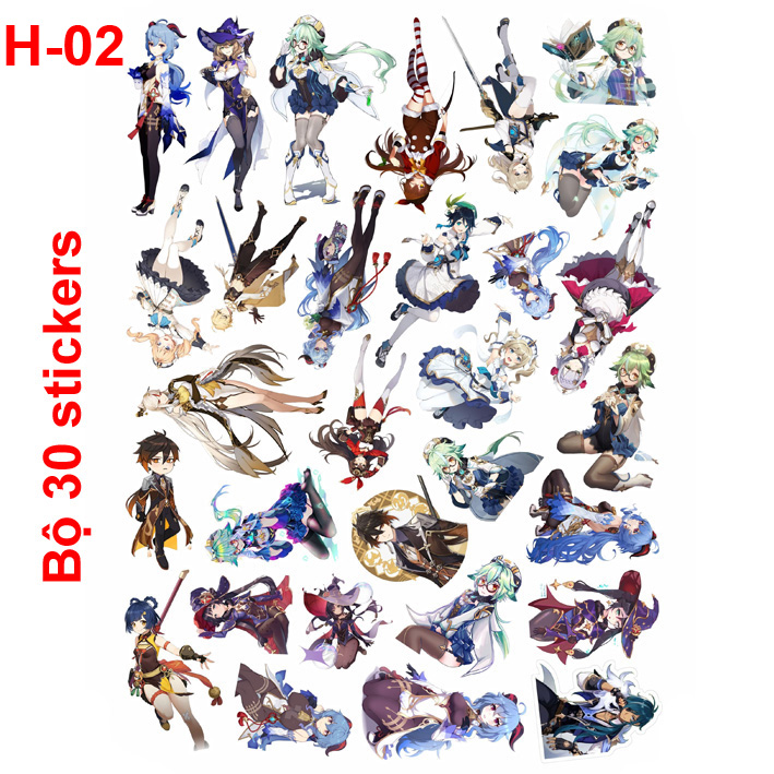 Stickers/ Hình dán game Genshin Impact ( mẫu như hình)