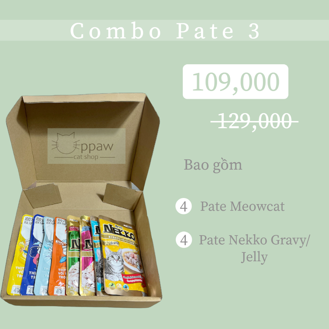 Combo Pate Cho Mèo Mix Vị - Combo Thức Ăn Ướt Cho Mèo