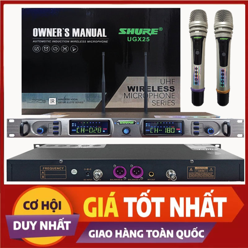 NEW 2022  Micro Karaoke Chuyên Nghiệp , Micro Cao Cấp Shure UGX 25 PRO thumbnail