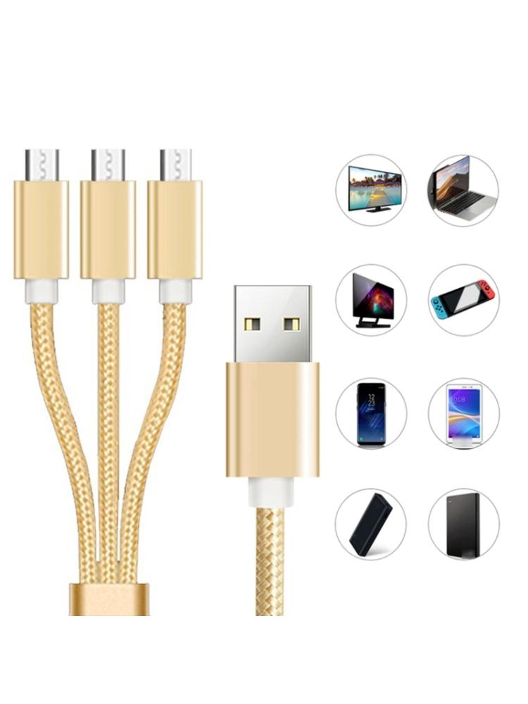 Micro USB Splitter Charging Cable,3 in 1 Multi Charging Cable USB to 3 Micro USB