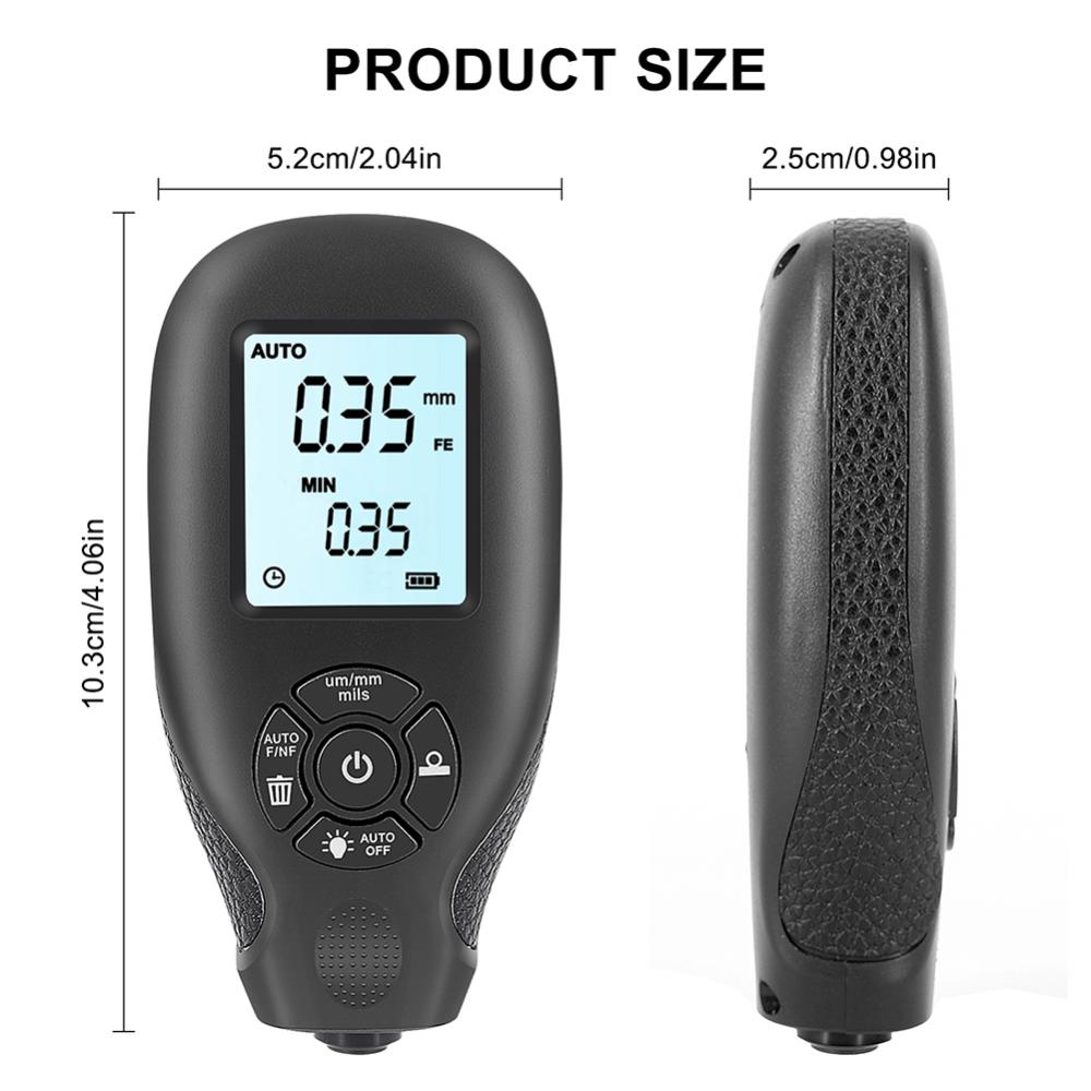 Paint Thickness Tester Automatic Detection Digital Coating Thickness Gauge High-precision Measuring Instruments for Manufacturing Metal Processing