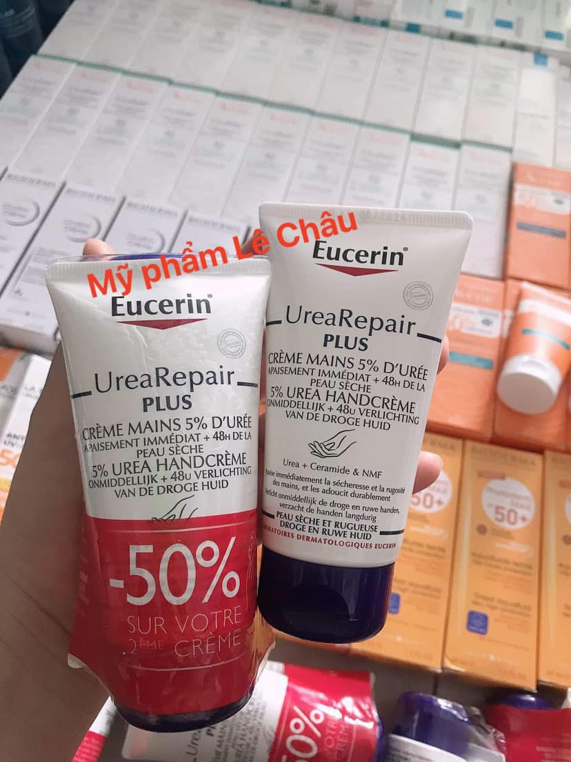 ( Bill Pháp) Kem Dưỡng Da Tay Eucerin UreaRepair Plus 5% Urea Handcreme 75ml