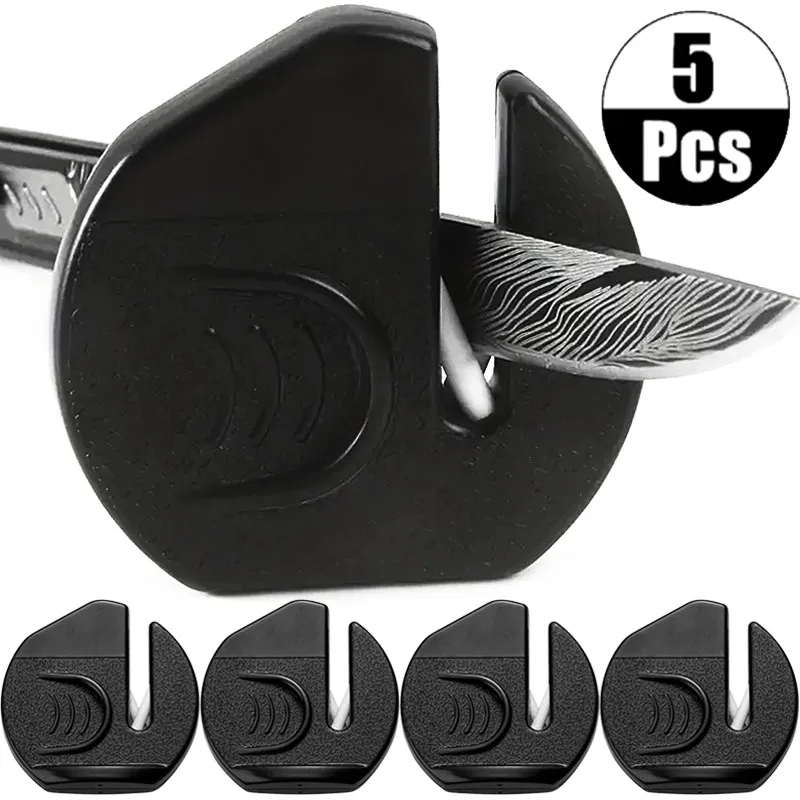 5pcs Mini Knife Sharpener Portable Multifunction Household Fruit Knife Scissor Sharpening Support Tools Kitchen Accessories