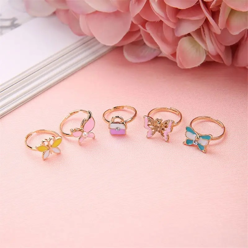 36 Pcs Little Girl Jewelry Rings Children Kids Rings Gift Jewelry ...