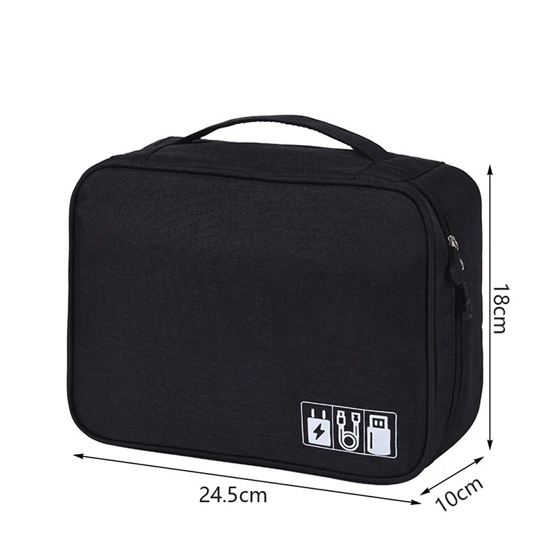 Electronic Bag Travel Cable Accessories Bag Waterproof Double Layer Electronics Organizer Portable Storage Bag For Pad Charger