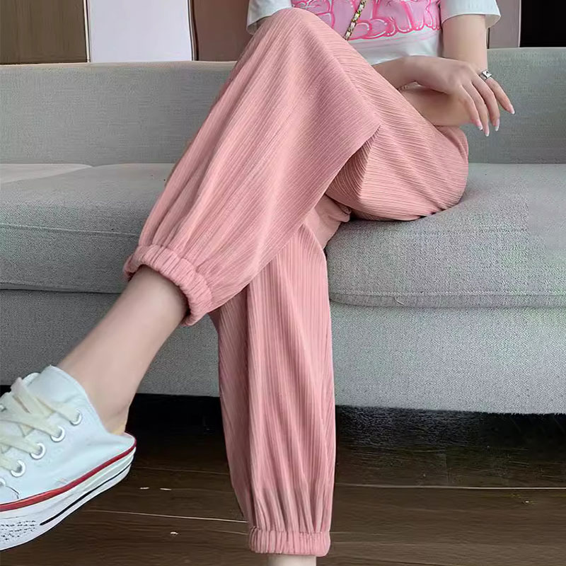 XIYUYI Summer new thin cool pink sweatpants nine-point pants high-waisted student style casual bloomers 11.11 Biggest Sale