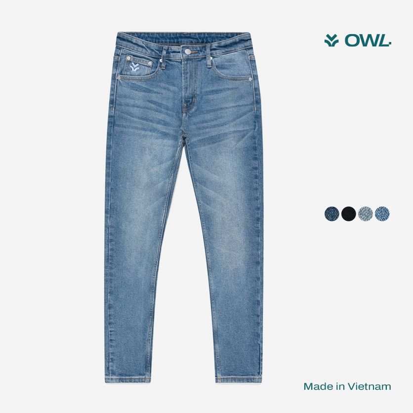 OWL BRAND BASIC SKINNY JEANS - Quần jeans dài dáng ôm Xanh - OWL210322 thumbnail