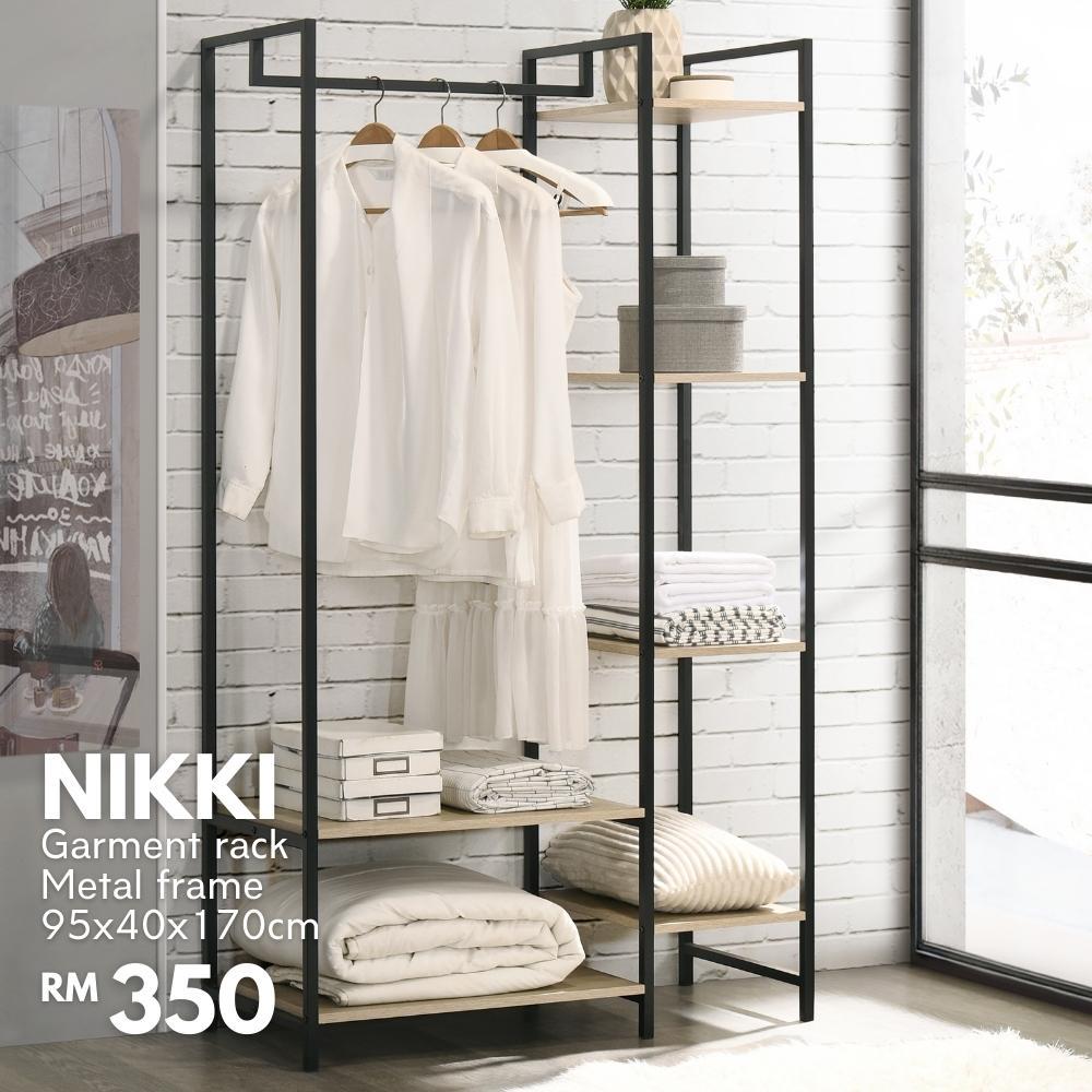 Furniture Direct NIKKI hanging open concept wardrobe with shelf