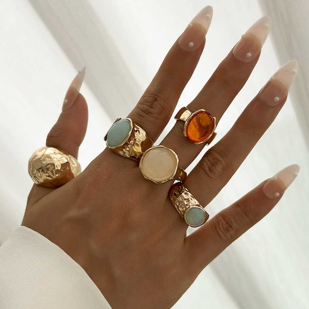 Enacolor%205Pcs/Set%20Vintage%20Gold%20Metal%20Opal%20Colorful%20Rings%20Set%20for%20Women%20Fashion%20Jewelry%20Accessories%20Finger%20Opening%20Rings%20Ins%20New%20-%20Image%206