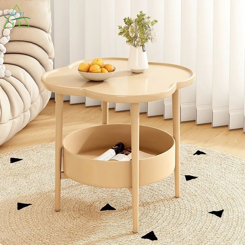KS Creative small coffee table modern simple table living room mobile storage rack cream style sofa side cabinet flower side table