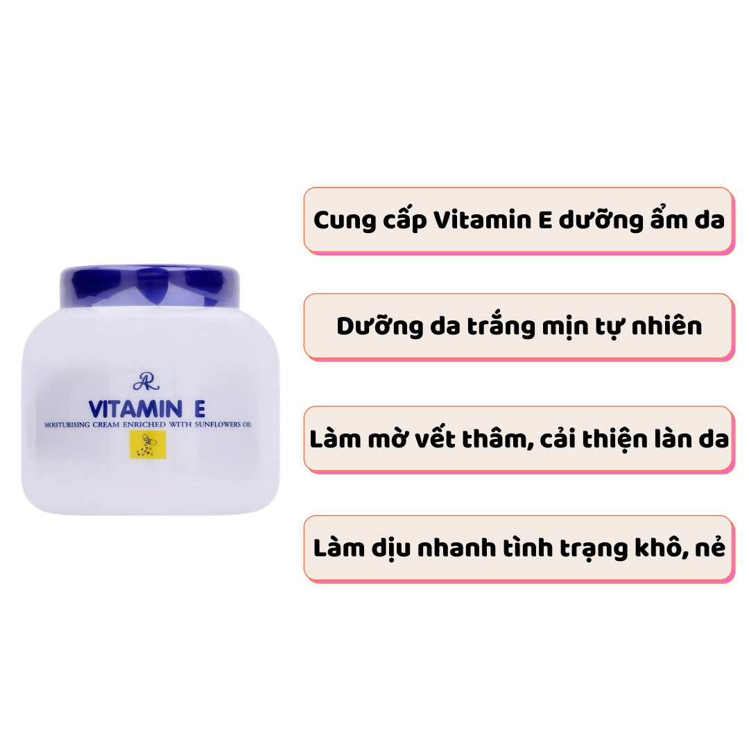 Kem Dưỡng Cấp Ẩm Vitamin E Aron Thái Lan 200ml