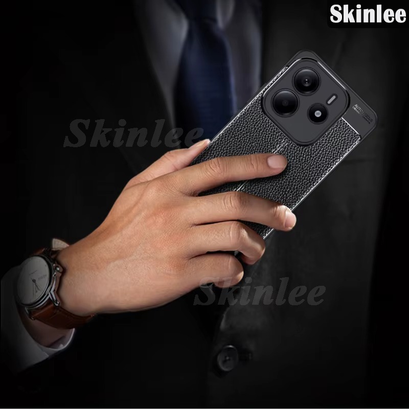 Phone case For Redmi Note 14 Back cover Carbon Leather soft silicon Shockproof cover For Redmi Note 14 Cover cases.