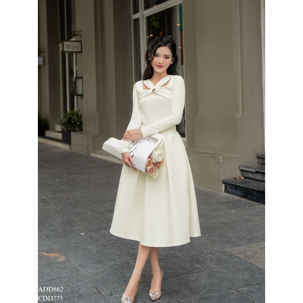 Chân váy dáng dài xoè ly súp TIINSTORE CDD275