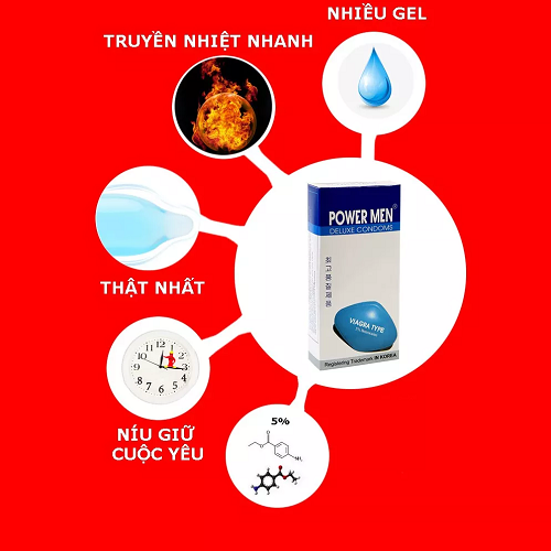 Bao cao su Powermen Viagra mỏng kéo dài thời gian
