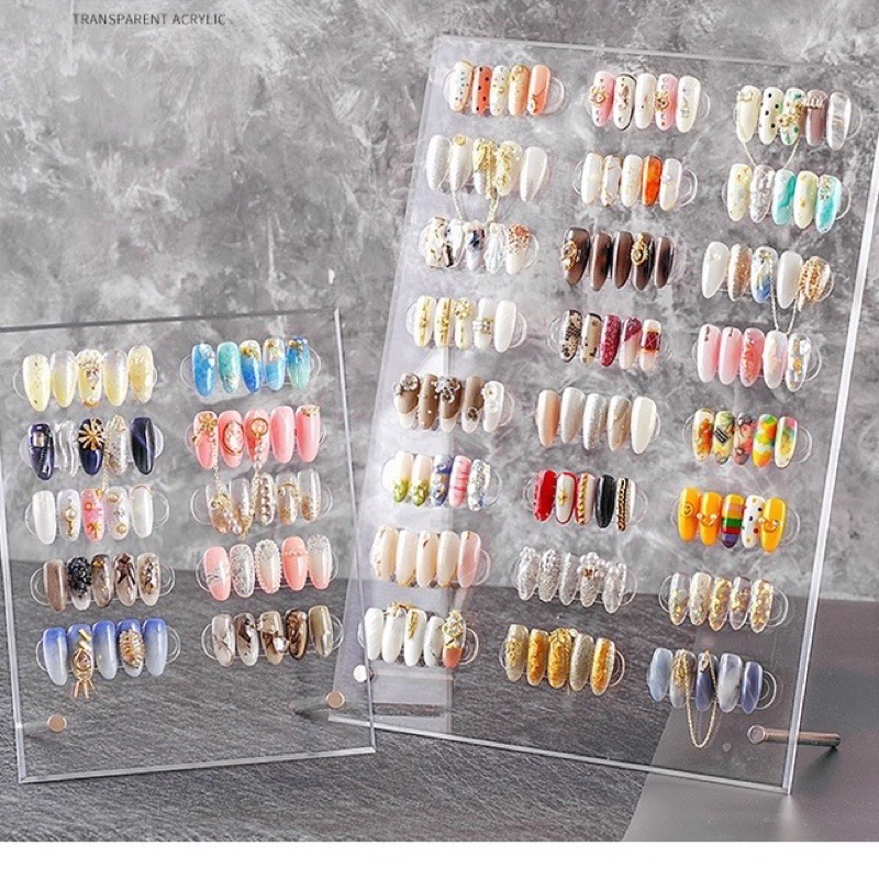 Bảng trưng bày móng, mica trong suốt, bảng trưng bày nail