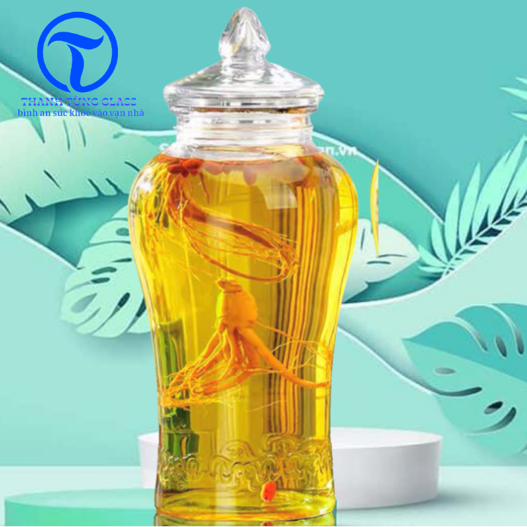 BÌNH NGÂM RƯOU THUỶ TINH SÂM CHÂN MÂY 6 LÍT KHÔNG VAN