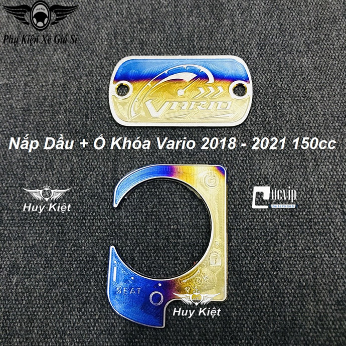 Ốp chụp ổ khóa + nắp dầu titan vario, winner x, sonic, satria, raider, exciter, sirius ms5075