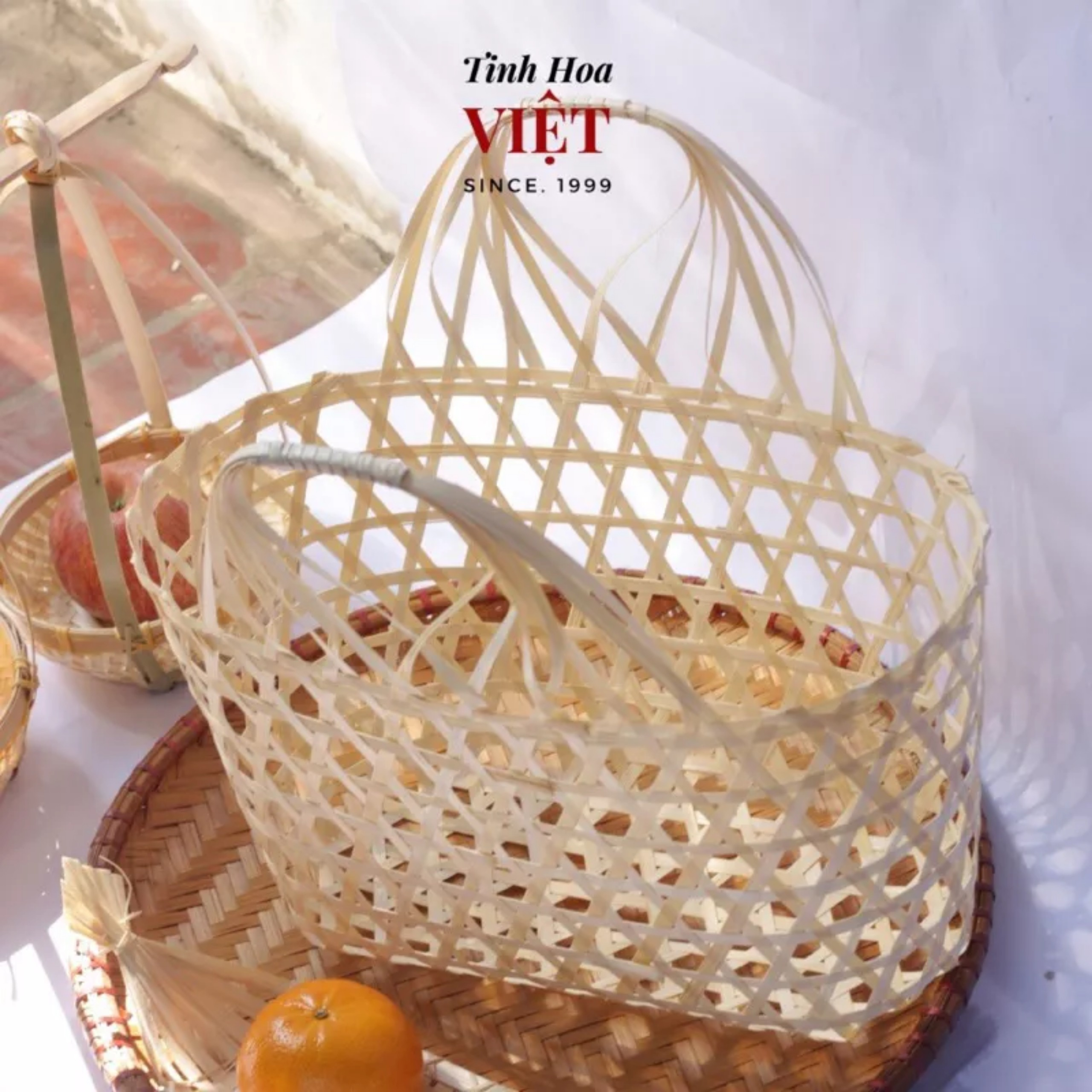 [GIÁ XƯỞNG] giỏ tre,làn tre trang trí,làm giỏ quà Tết