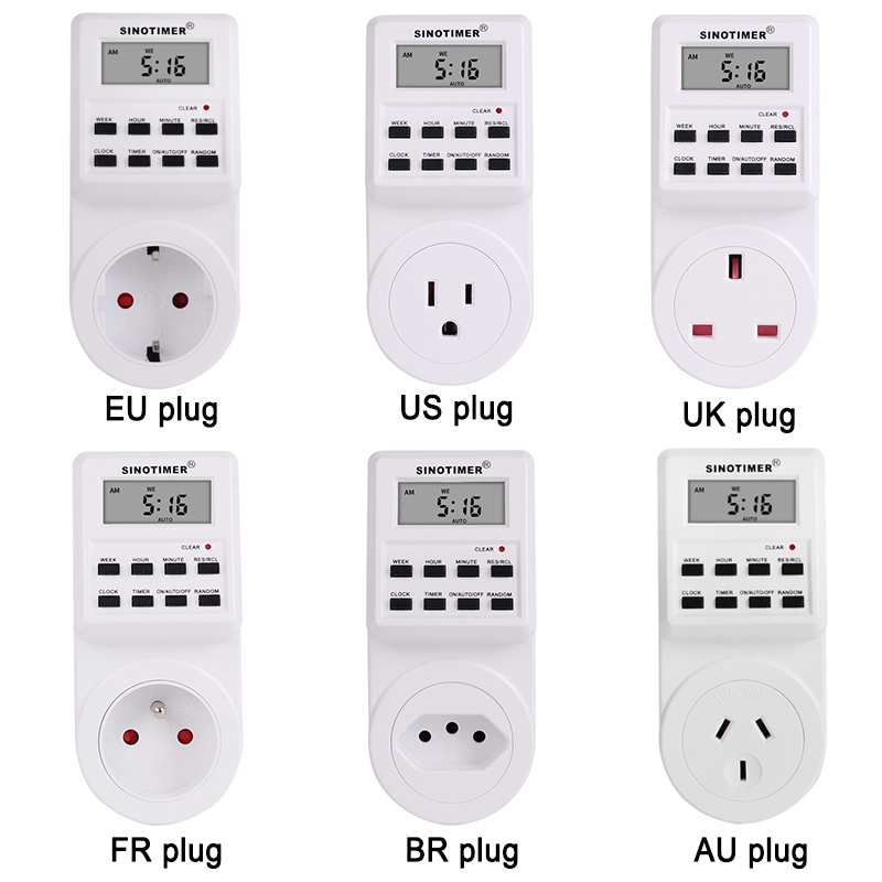 Plug Socket Clock 【InnovateWorld】UK Plug Digital Weekly Programmable Electrical Wall Plug ...