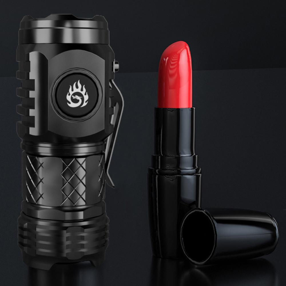 High Power LED Flashlight Torch 20W Compact Powerful Emergency Flashlights Waterproof 18350 Battery for Hiking Exploring