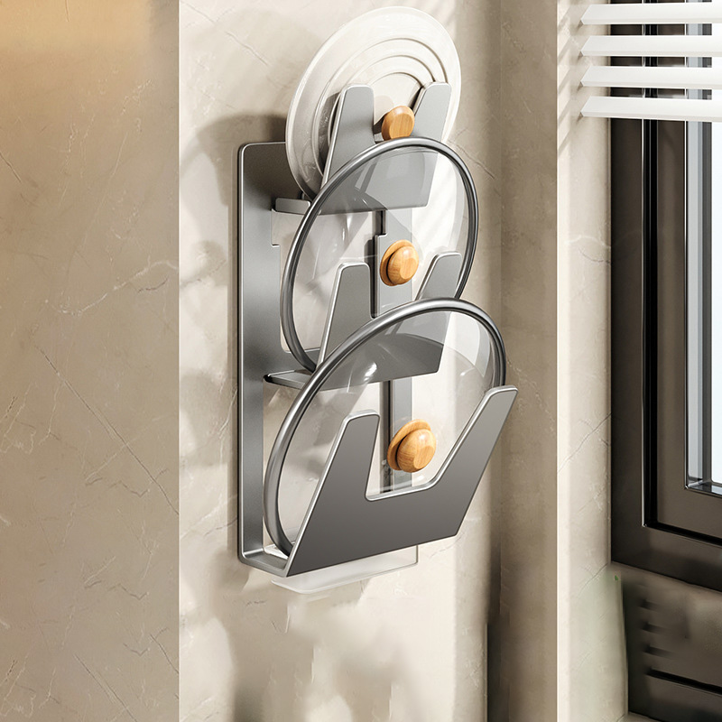 Pot cover rack punch-free wall-mounted kitchen rack pot plate chopping board placing rack rack rack
