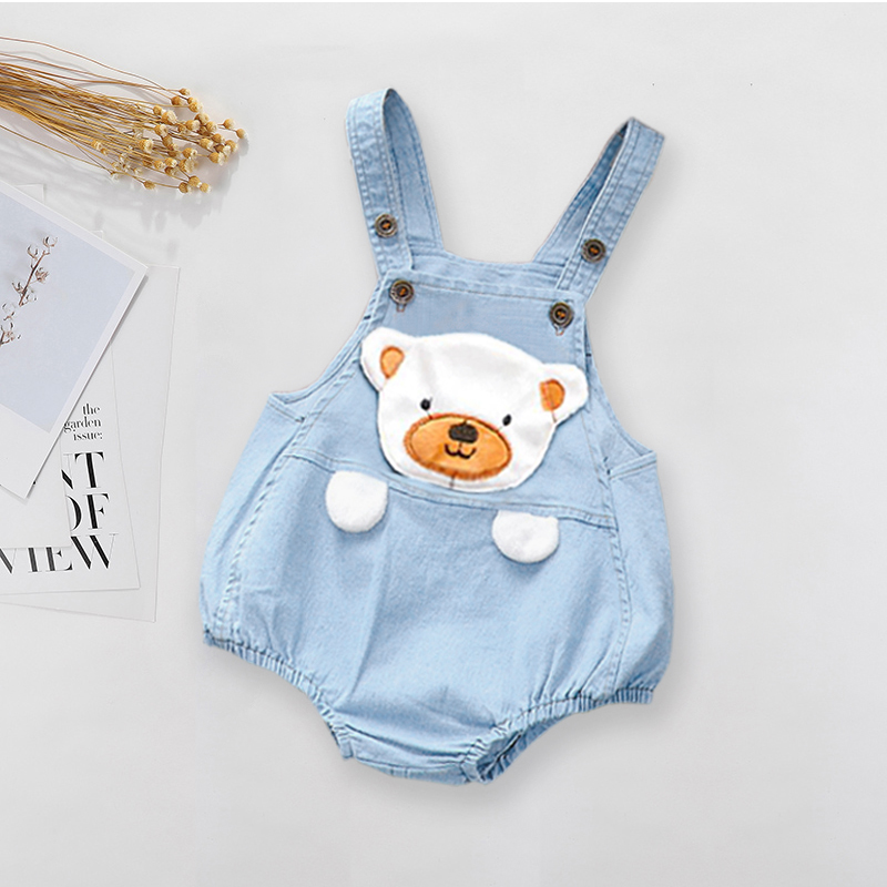 IENENS Baby Boy Girl Bodysuit Button Infants Jumpsuit Cartoon Cotton Sleeveless Backless Solid Outfits Newborn Shorts Clothes