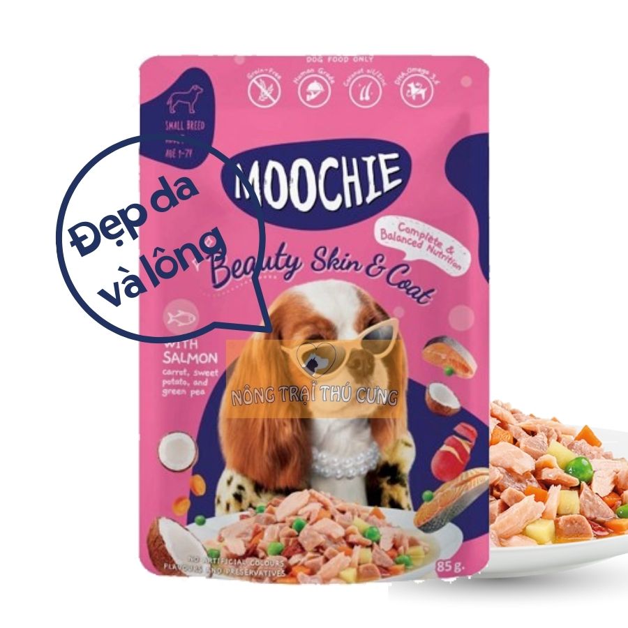 Pate moochie thịt xào cho chó mọi lứa tuổi gói 85g -