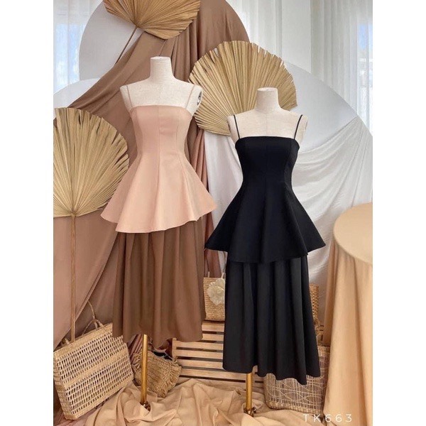 Áo 2 dây form peplum dáng xòe hàng thiết kế