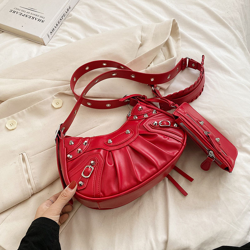 Deere Jack Rivet wrinkled dumpling buns New Instagram Fashion Shoulder Bag Trendy crossbody bag