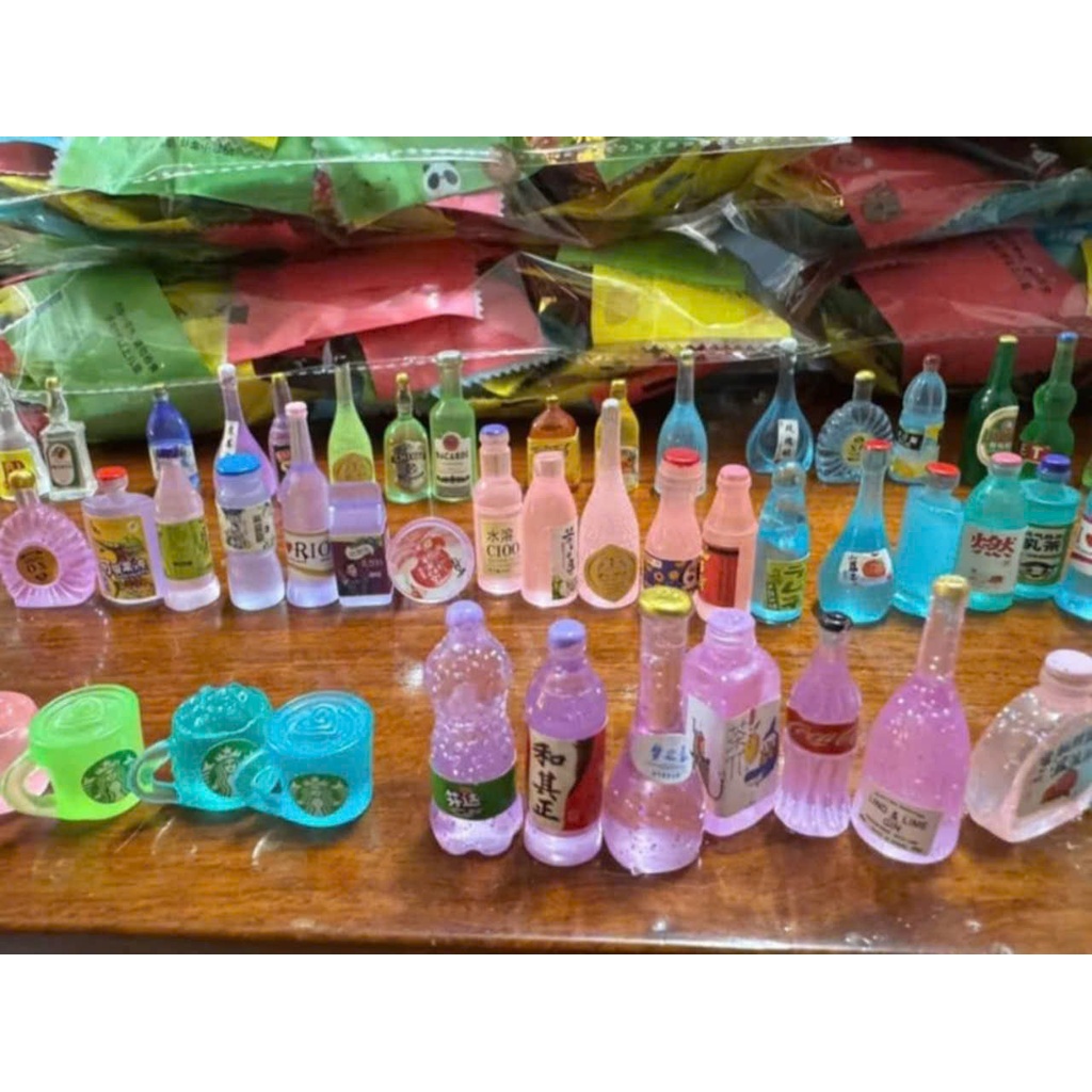 Charm phát sáng chai nước mini làm slime, đồ handmade, phụ kiện trang trí, phụ kiện búp bê