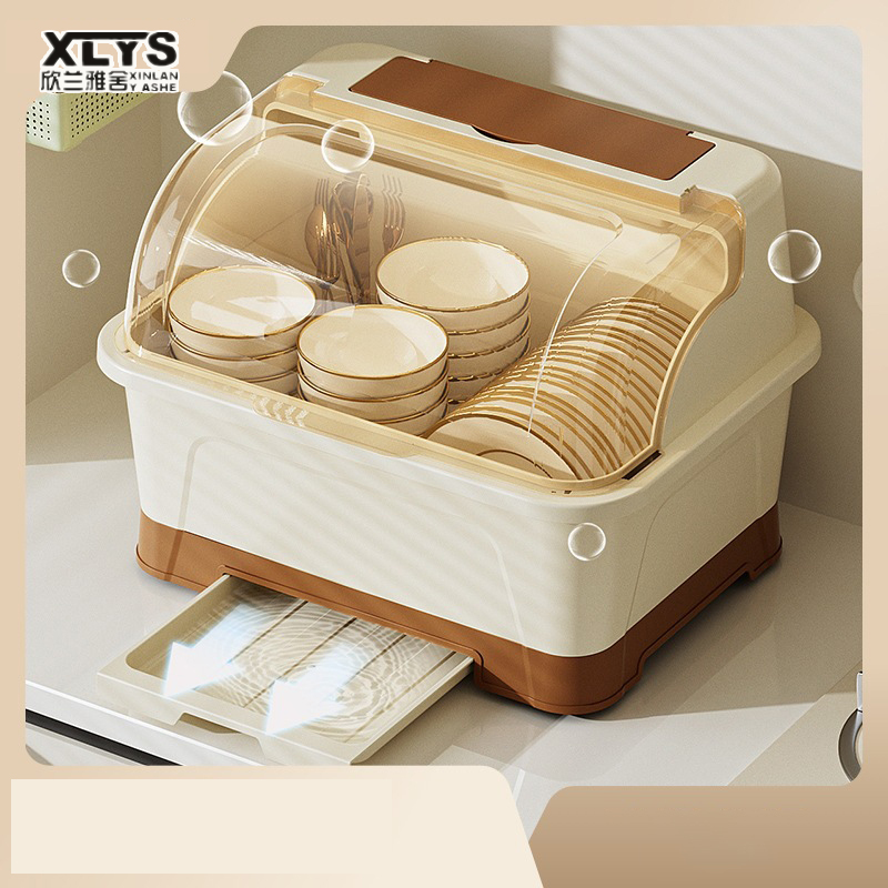 Bowls, chopsticks, storage box, kitchen, household, covered dormitories, dish storage rack, plastic cupboard, bowl box, and bowl rack that can be drained