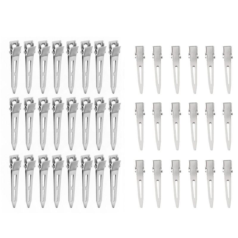 【COOL】 24Pcs Single Curl Duckbill Clips Sectioning Alligator Hairpins.