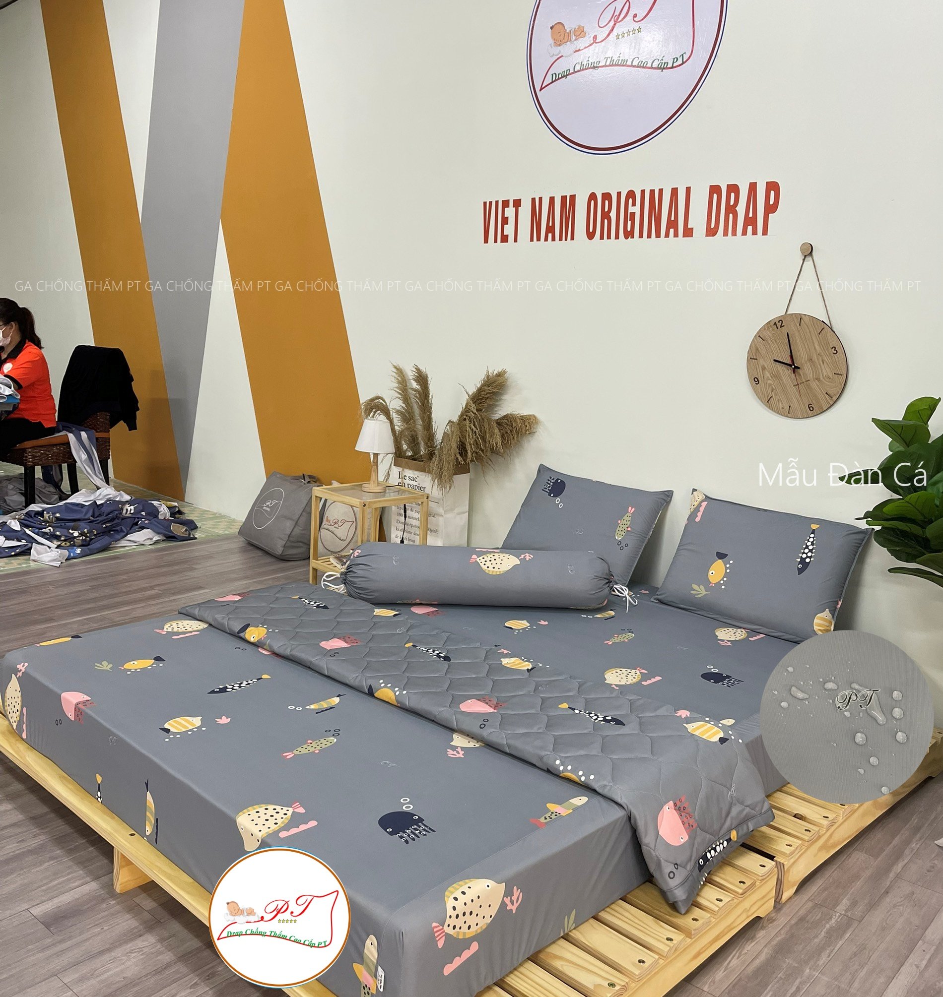 HCM--Ga Chống Thấm Cao Cấp PT Mẫu Họa Tiết Đàn Cá