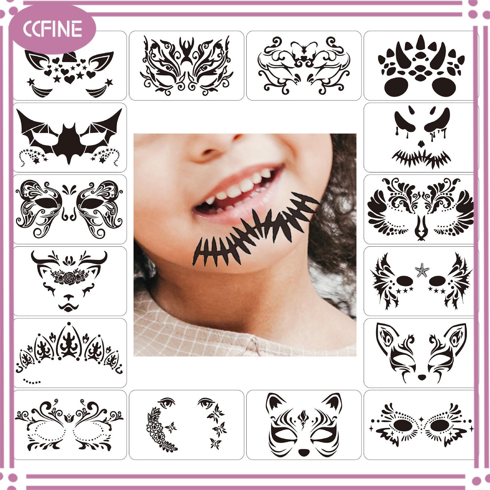 CCFine Face Paint Stencils for Kids Reusable Durable Flexible Face Painting Stencils Body Painting Template for Birthdays Festivals