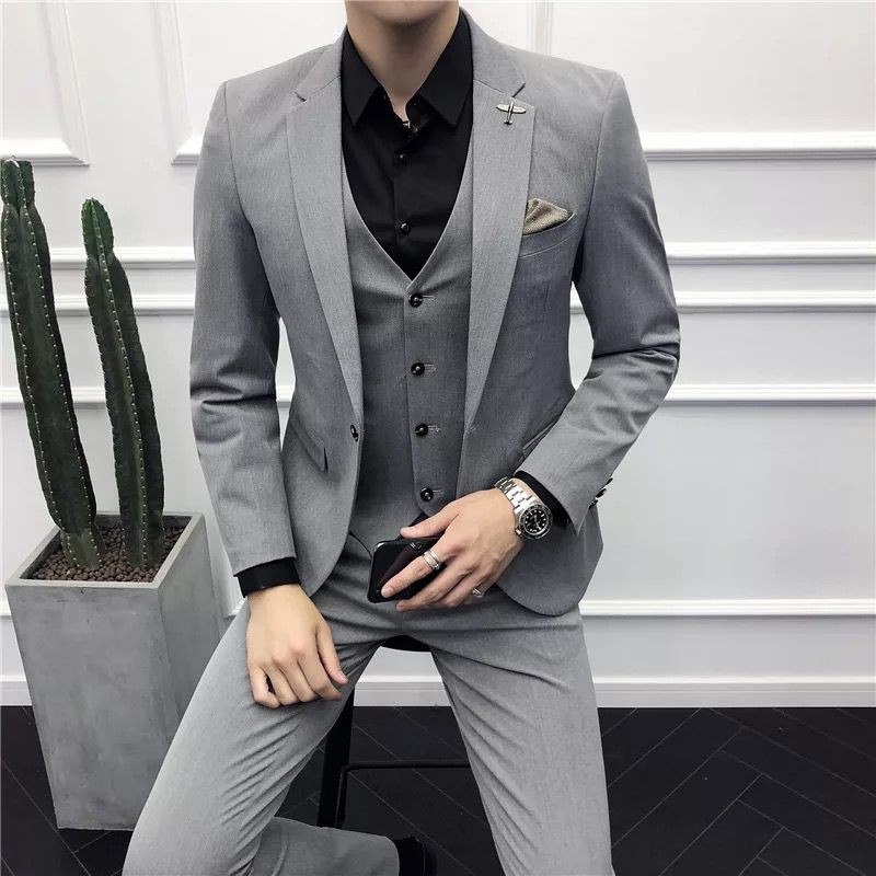 Sg Stock Men'S Casual Blazer Slim Fit Male'S Solid Color Blazer White Plain  Black Blue Blazer | Lazada Ph