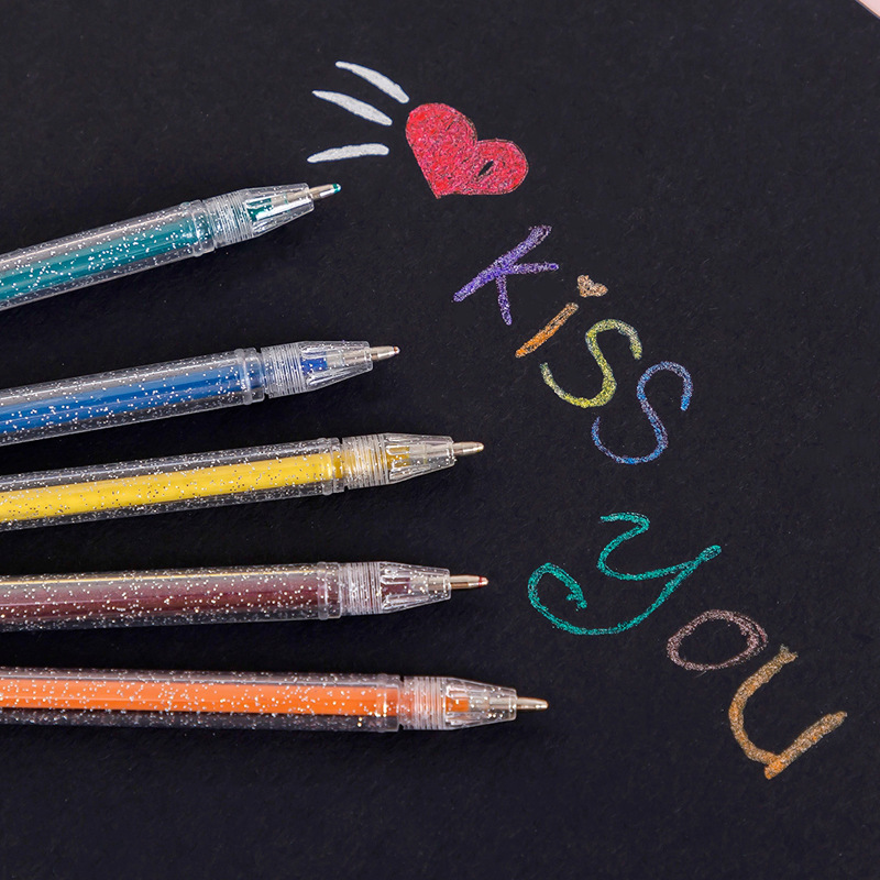 %E3%80%90The%20Quiet%20Page%E3%80%918pcs/set%20Colors%20Kawaii%20Glitter%20Gel%20Pen%20Cute%20Colored%20Drawing%20Pen%20Highlighter%20Marker%20For%20Girl%20Kids%20Diy%20School%20Art%20Stationery%20-%20Image%204
