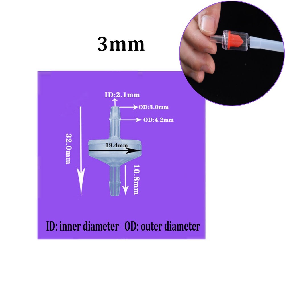 White Check Valve Plastic Durable 3mm To 12mm Non-Return For Fuel Air Liquid Check Valve Valves One-way Lnline Water Stop Valve