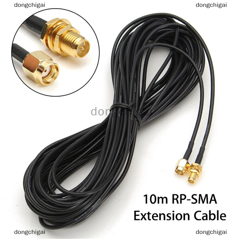 Dongchigai Đầu nối ăng ten 10m/33ft Dây cáp nối dài RP-SMA cho Bộ định tuyến không dây Wifi