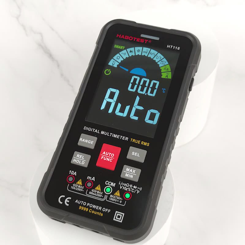 HT116 Digital Multimeter DC AC Current Meter Volmeter Resistance Capacitance Frequency Tester True RMS Temperature Measurement