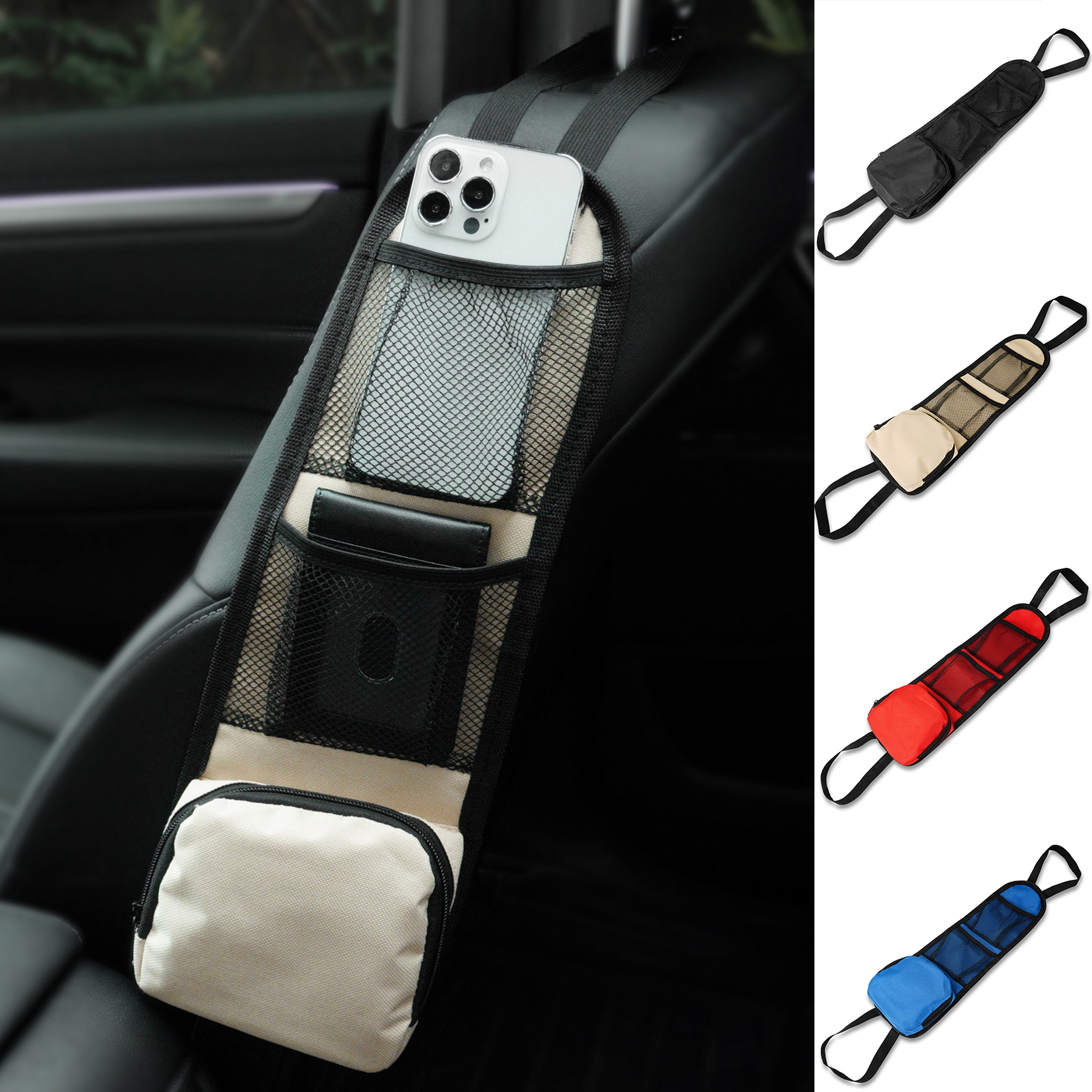 Seat Back Side Pocket Organizer Car Storage Bag Premium Car Seat Back Mesh  Organizer Spacious Durable Breathable Ideal
