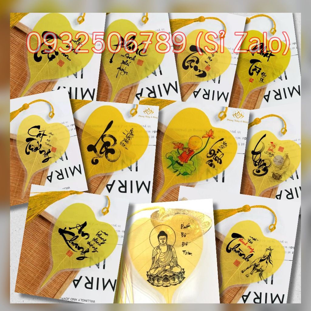Lá Bồ Đề thư pháp cầu Bình An Tài Lộc ( Xưởng Chuyên Sỉ )