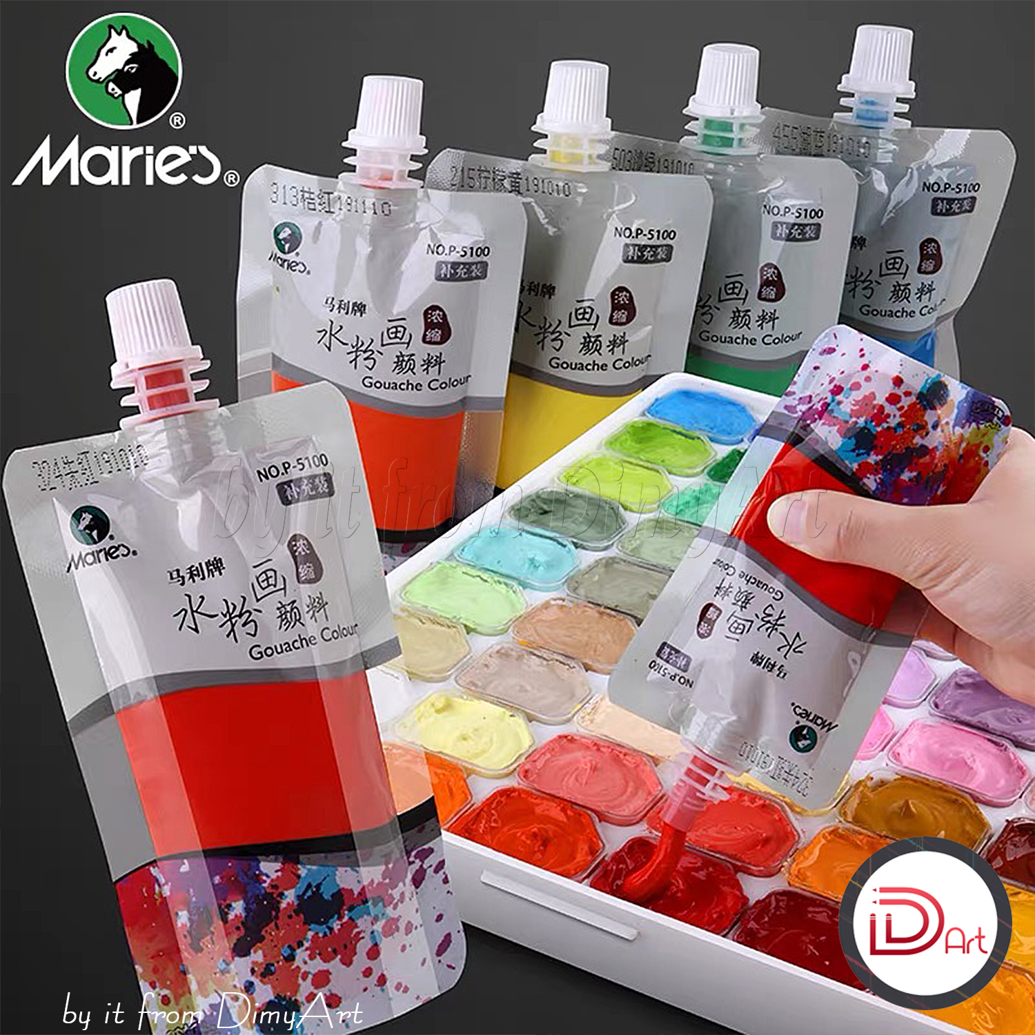 Màu gouache/nước thạch cao cấp MARIE's 100ml