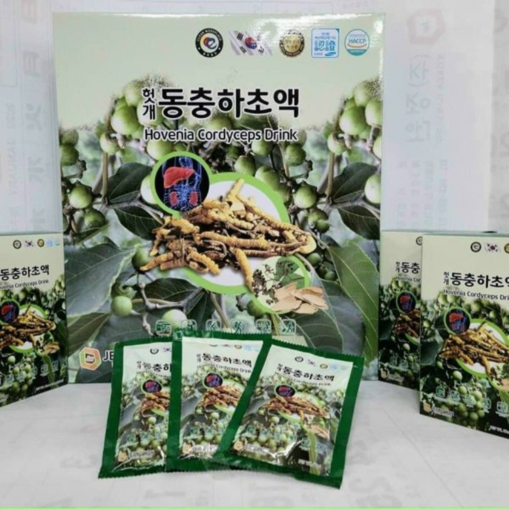 Nước bổ gan Đông Trùng Hạ Thảo JeongWon Hàn Quốc làm mát, giải độc gan hộp 30 gói x 80ml