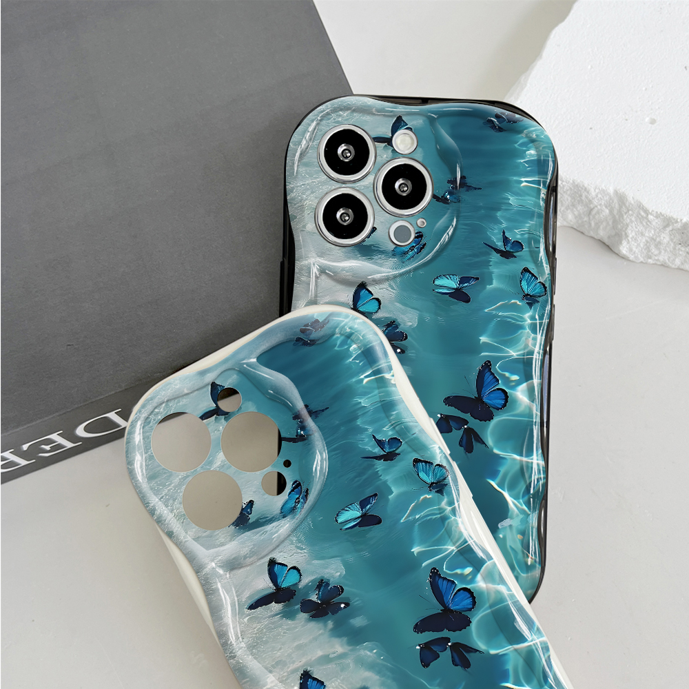 Jizetin%20for%20Vivo%20V50%20V50%20Lite%20Y04%20Y29S%20Back%20Cover%20Blue%20Green%20Butterfly%20Cream%20Wavy%20Edge%20Soft%20Silicone%20Phone%20Case%20-%20Image%205