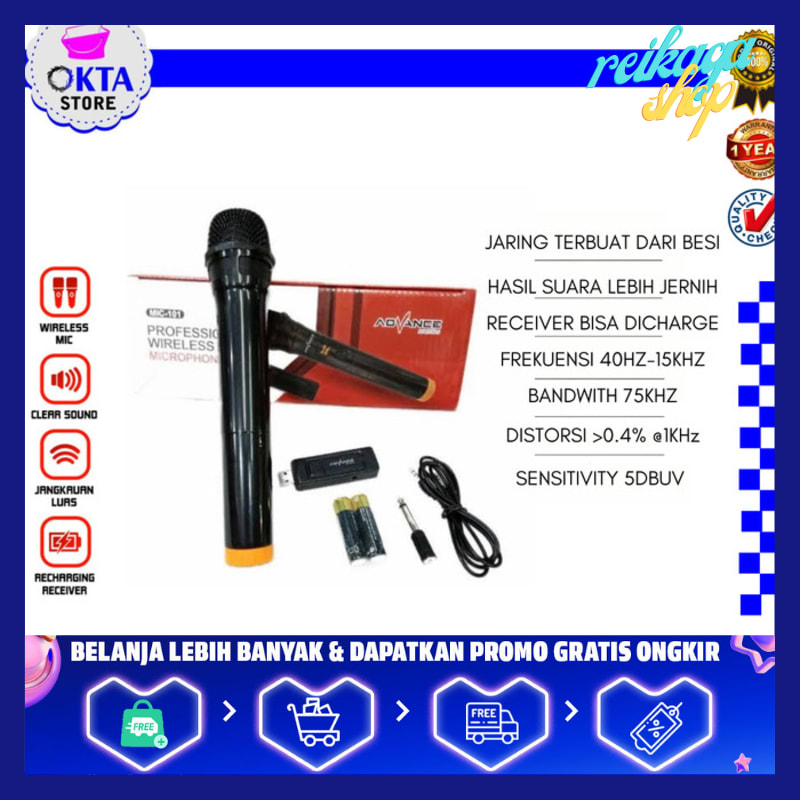 Advance Microphone Wireless Tanpa Kabel Mic 101 Toko Kami