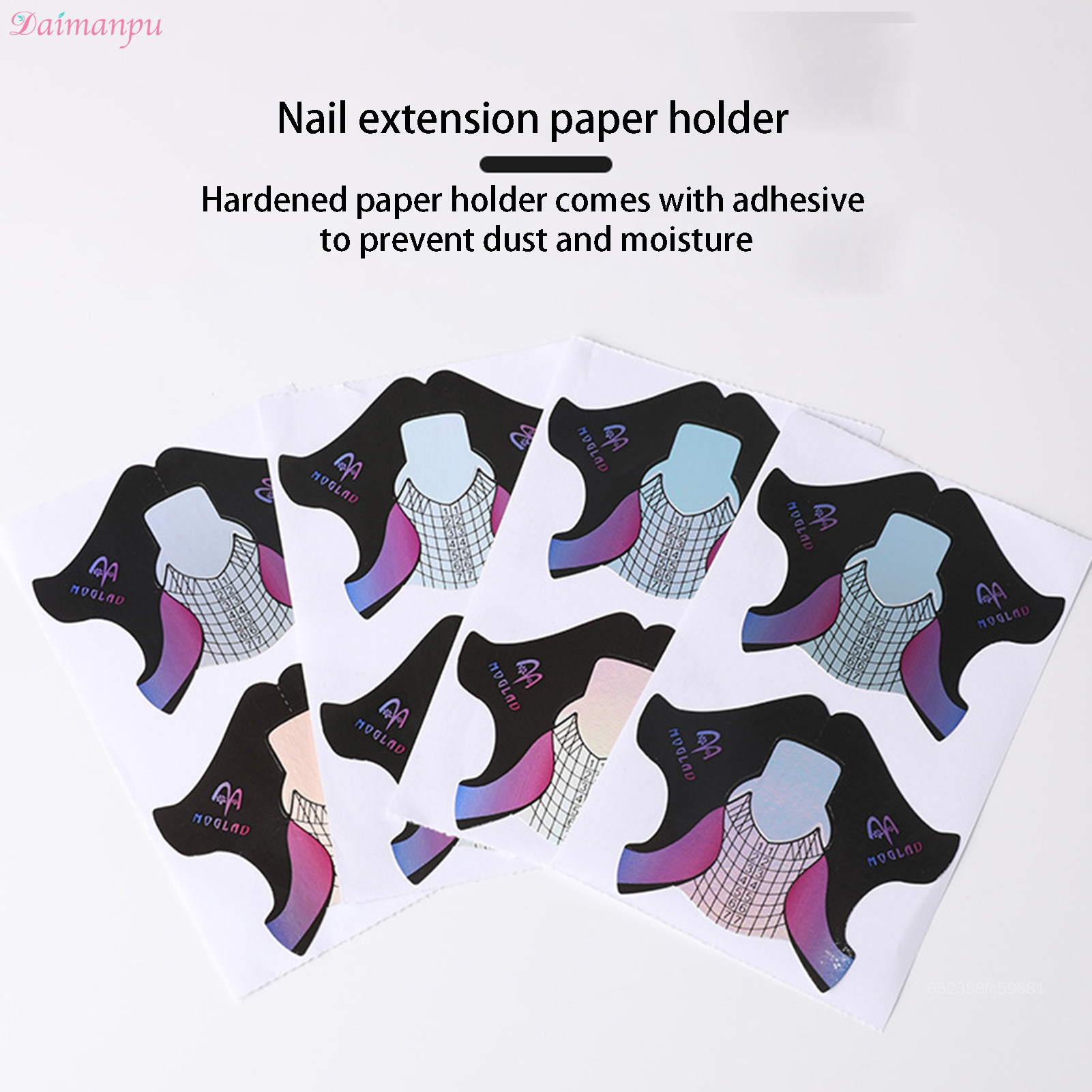Daimanpu 100PCS Fake Nail Extension Paper Holder Long and Thick Nail Extension Forms for Acrylic Nail Extension DBS-MY