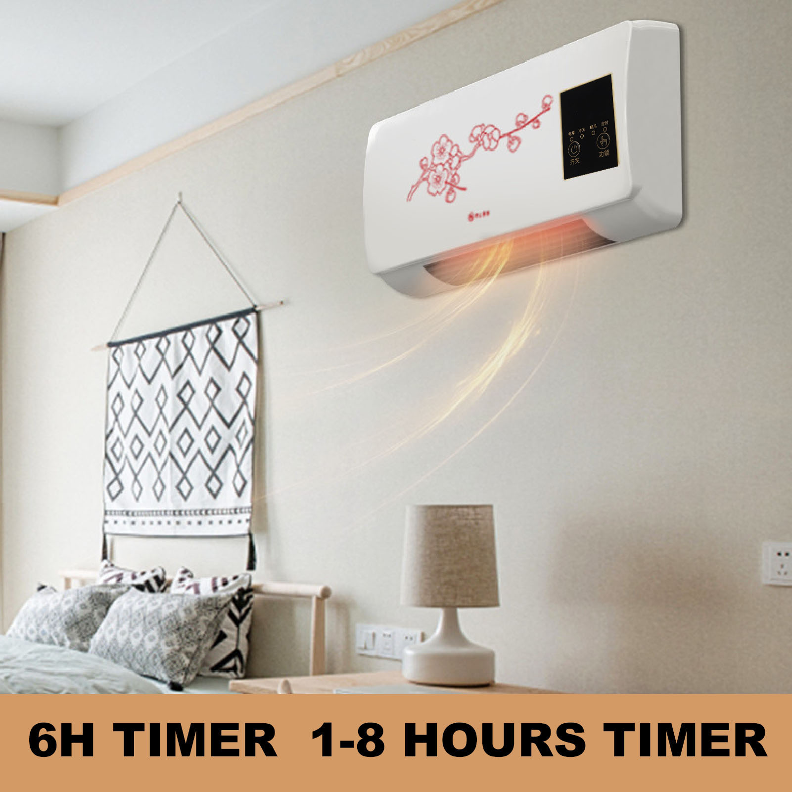 JYA store] EU Plug 220V Wall Mounted Air Conditioner Mini Electric Heating  Machine With Remote Control For Bedroom Bathroom Living Room | Lazada PH