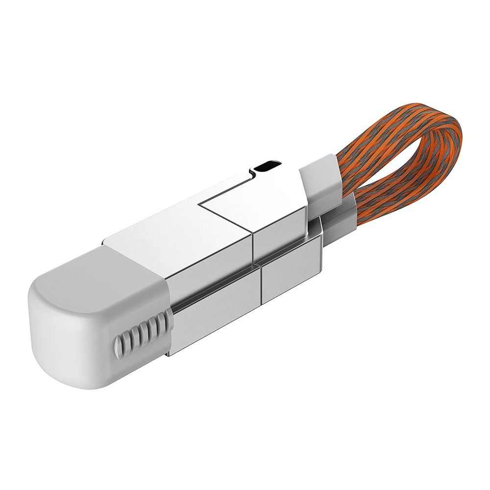 Aavgh 4 in 1 multi charging cable short fast charger keyring multi connectors cable usb a/c to type c charger cord