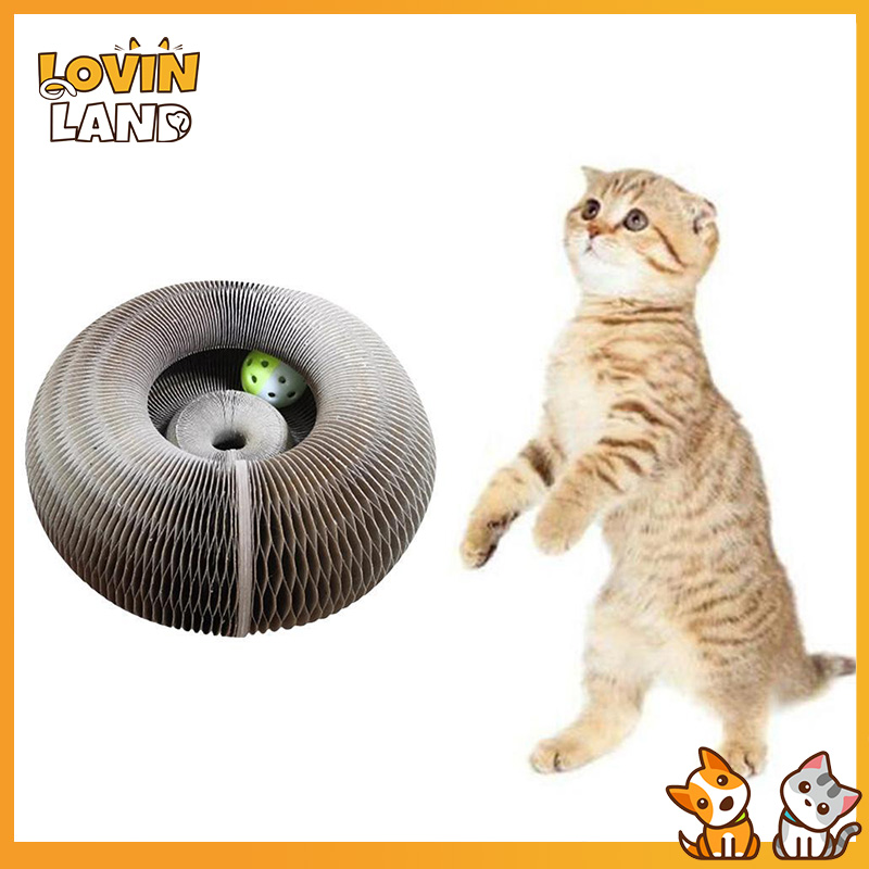 Lovinland Magic Organ Cat Scratching Board Toy With Ball Cat Grinding Claw Cat Climbing Frame Cat Accordion Scratching Toy